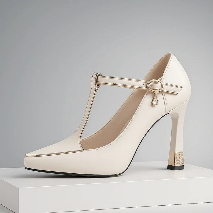 Grace | Pointed Toe T-Strap Heels