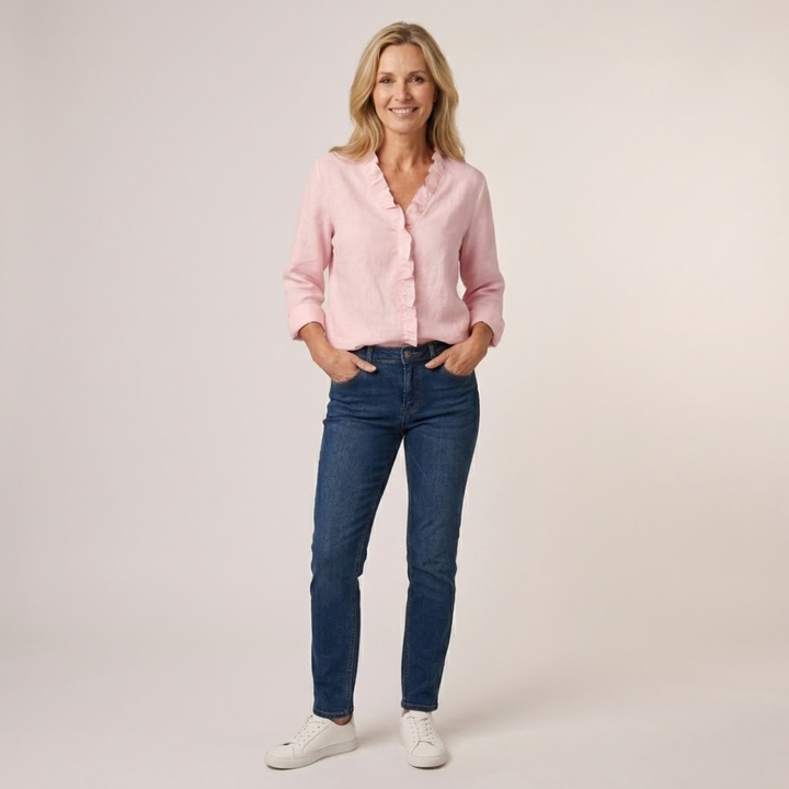 Delilah | Ruffled V-Neck Blouse