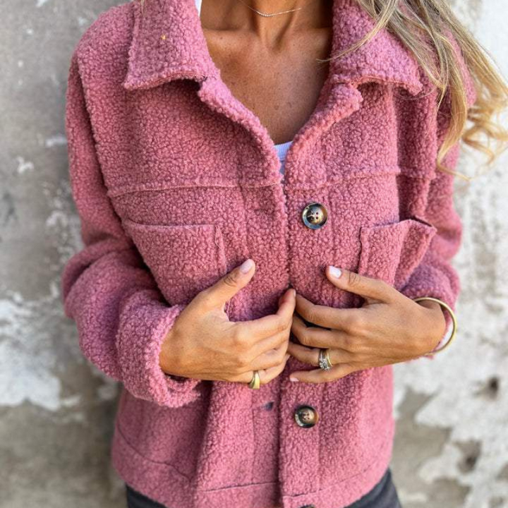 Nancy | Soft Faux Fur Button Jacket