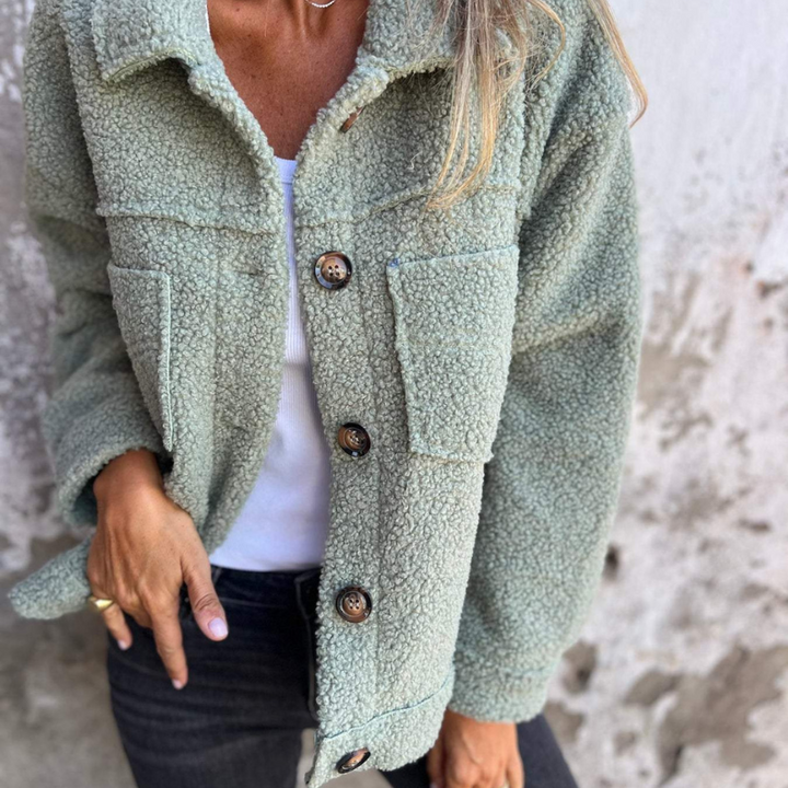 Nancy | Soft Faux Fur Button Jacket