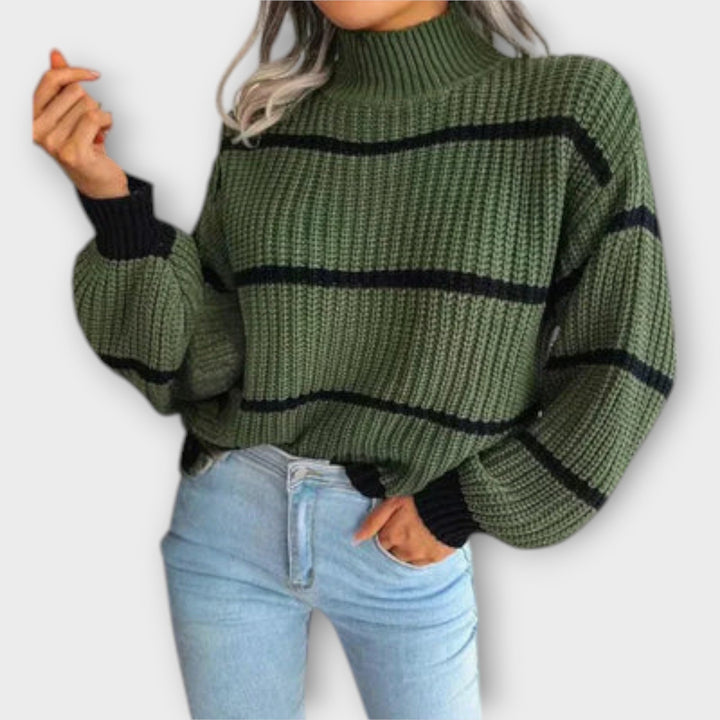 Chavala | Striped Turtleneck Jumper