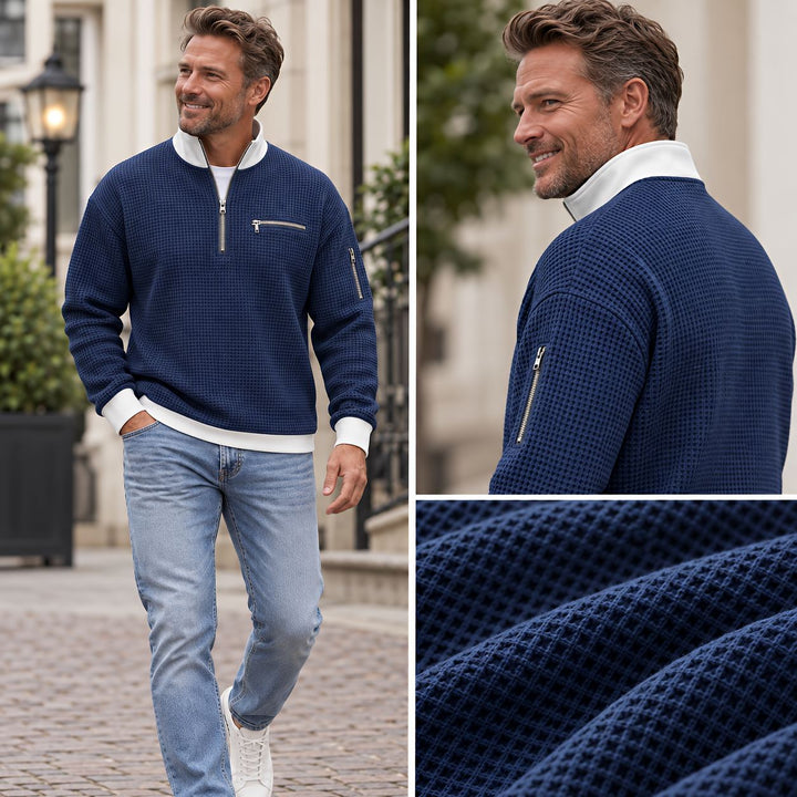George | Waffle Quarter-Zip Jumper