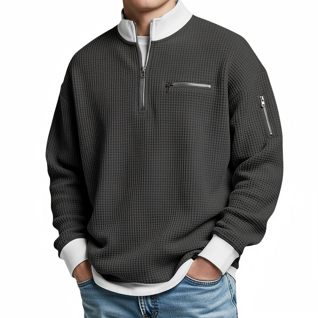 George | Waffle Quarter-Zip Jumper