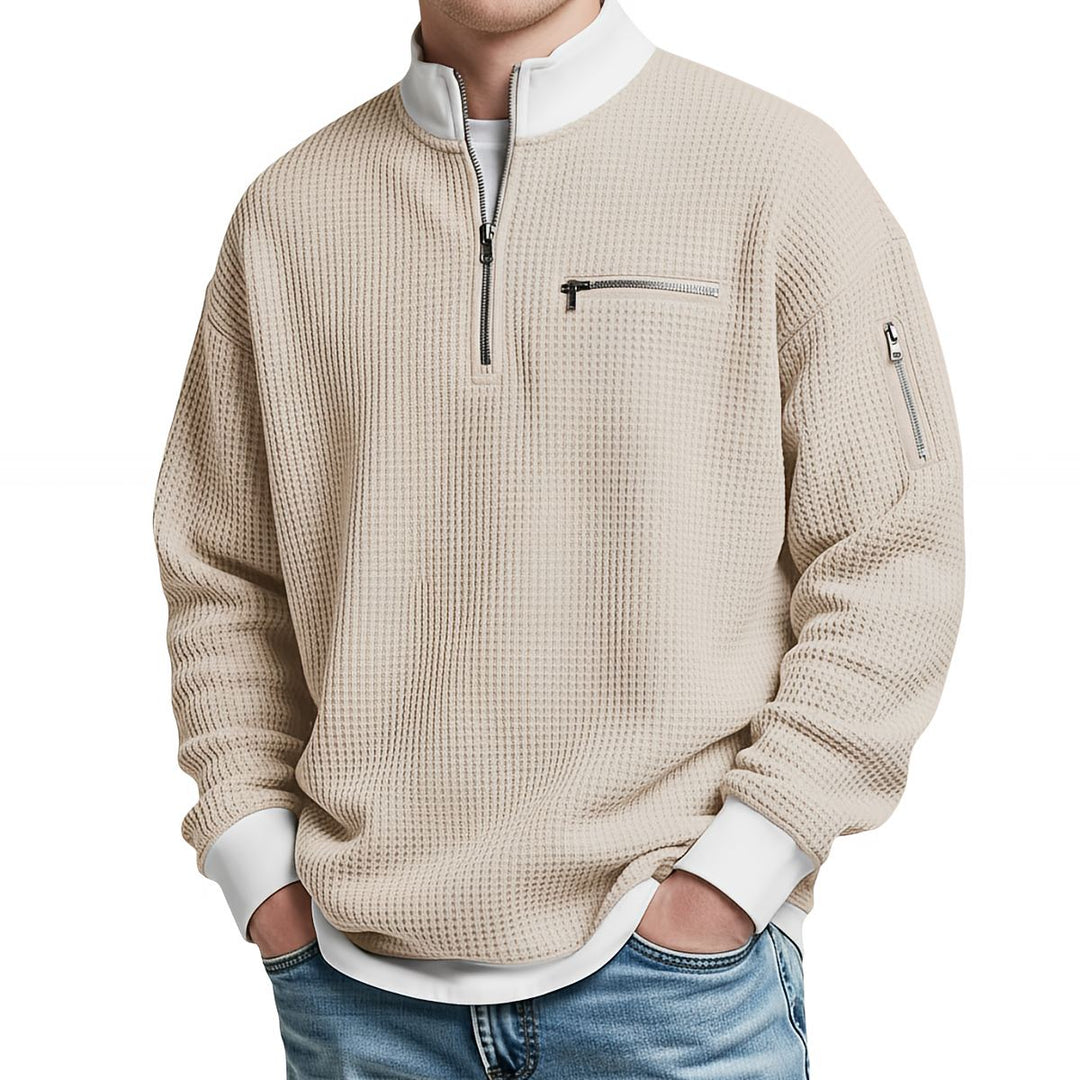 George | Waffle Quarter-Zip Jumper