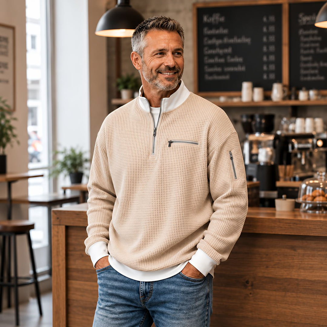 George | Waffle Quarter-Zip Jumper