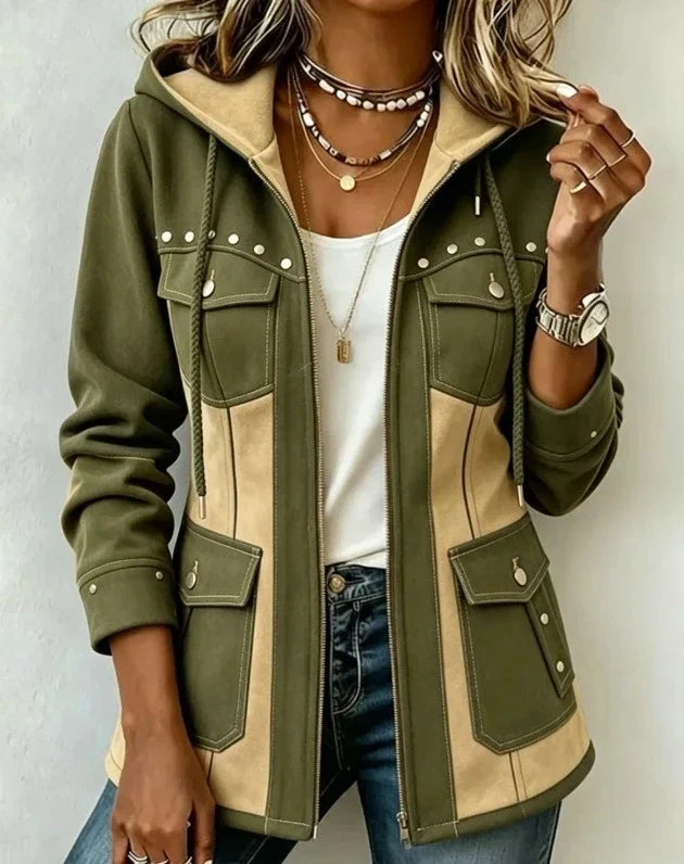 Helen | Two-Tone Hooded Jacket