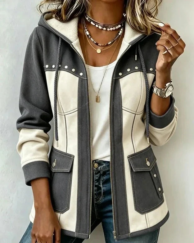 Helen | Two-Tone Hooded Jacket