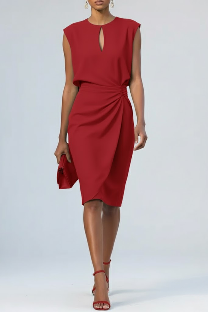 Faye | Elegant Ruched Midi Dress