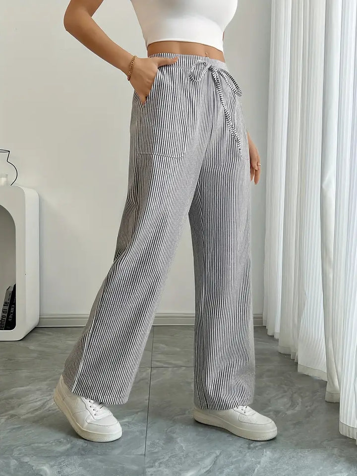 Alina | Elegant Striped Trousers with Pockets