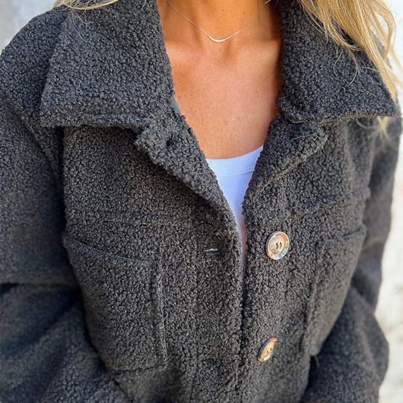 Nancy | Soft Faux Fur Button Jacket