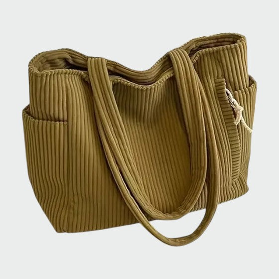 Tilda | Ribbed Tote Bag with Cord Detail