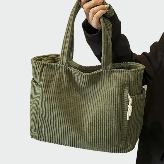 Tilda | Ribbed Tote Bag with Cord Detail