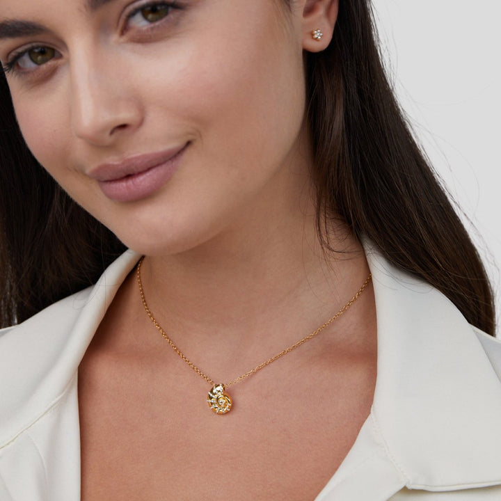 Necklace with Crystal Shell Pendant