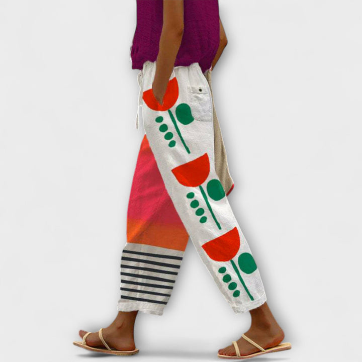 Airish | Distinctive Printed Casual Button Pants