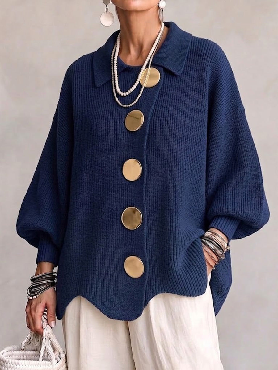 Stephanie | Oversized Cardigan with Statement Buttons