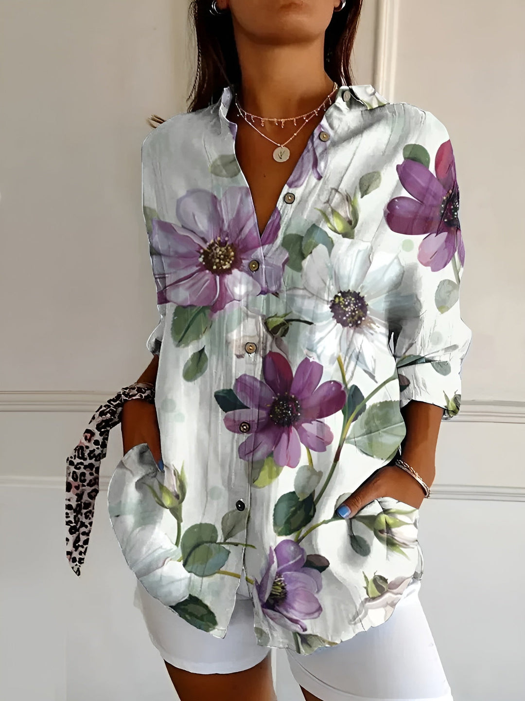 Melodie | Elegant Floral Button Shirt